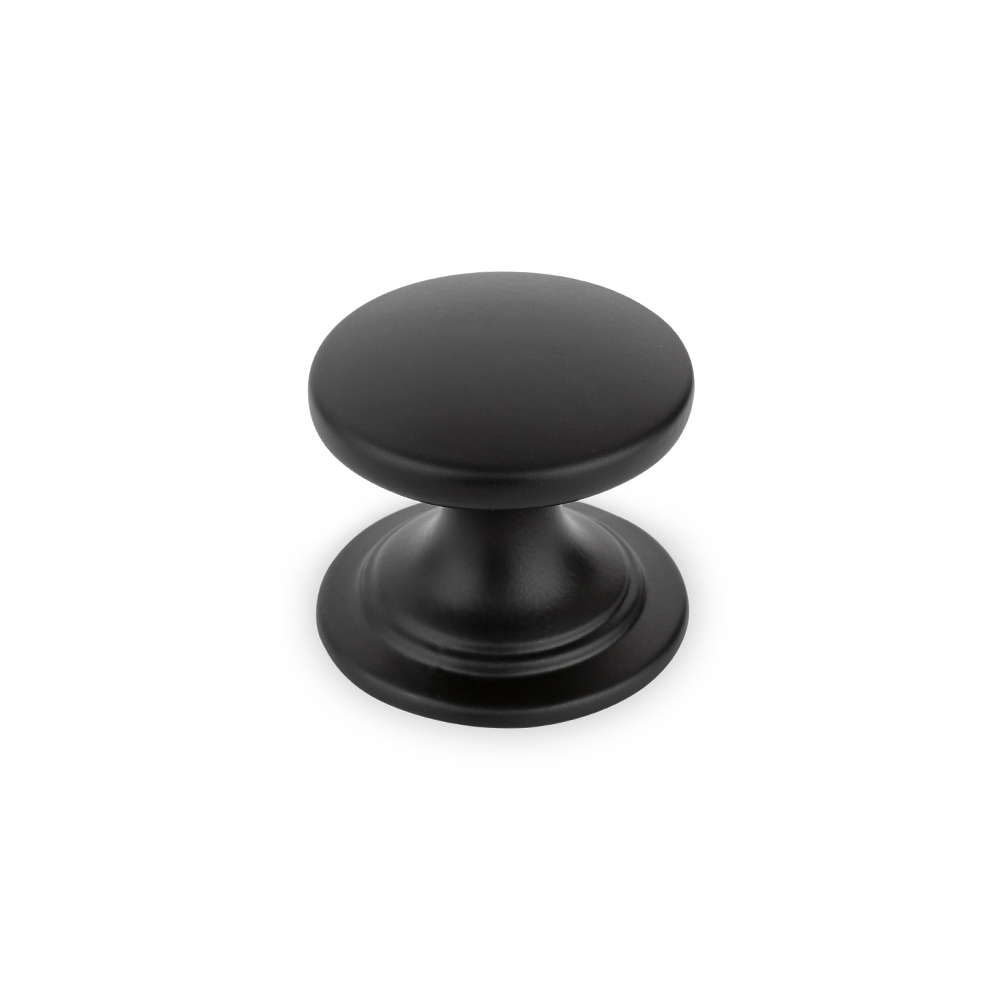 AURORA Large Round Knob - 38mm Diameter - Matt Black (HB1-0111)