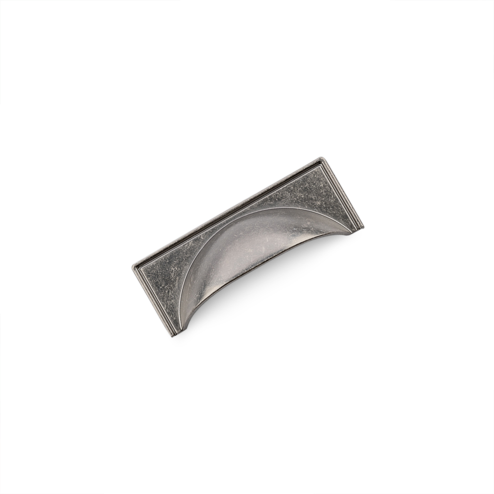 AURORA Square Cup Handle - 97mm (64mm Hole Centres) - Pewter (HB2-0128)