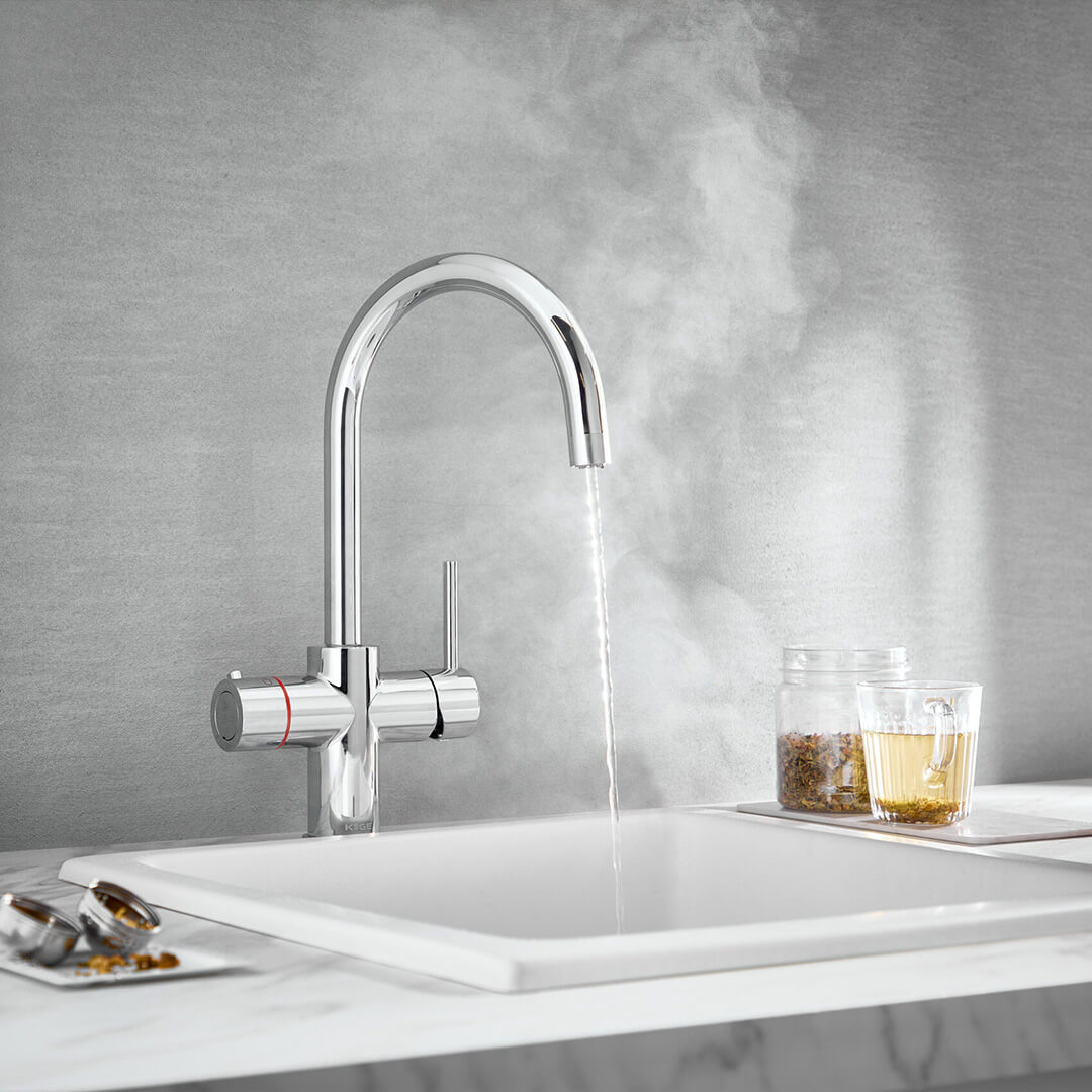KoGE 3-in-1 Swan Spout Boiling Hot Water Tap | Chrome