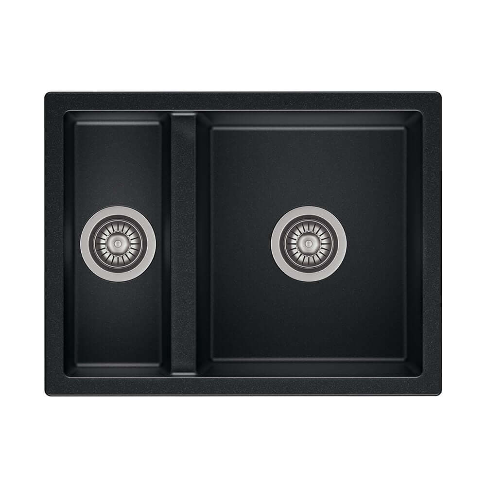 Reginox TOULON 1.5 Bowl Inset or Undermount Black Granite Sink - 600mm Wide