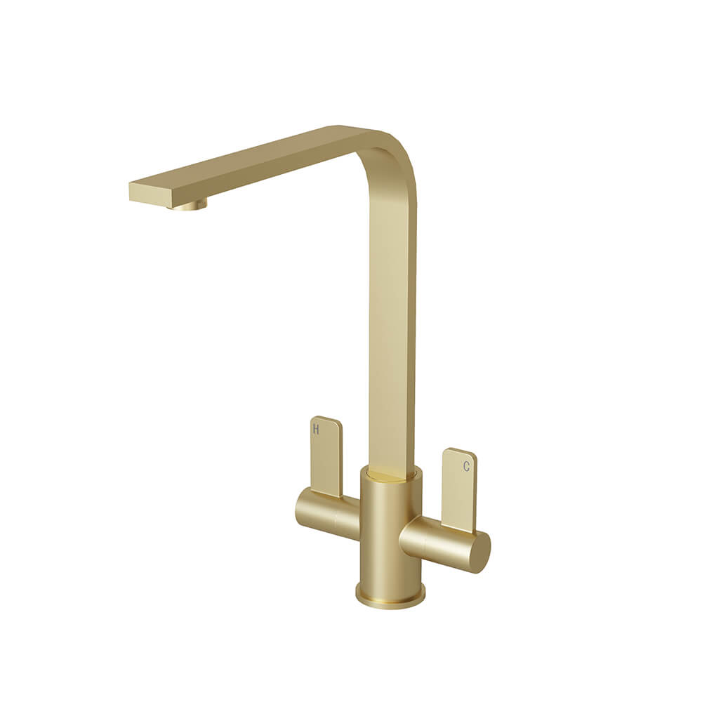 AURORA Blade Twin Lever Monobloc Tap - Brass