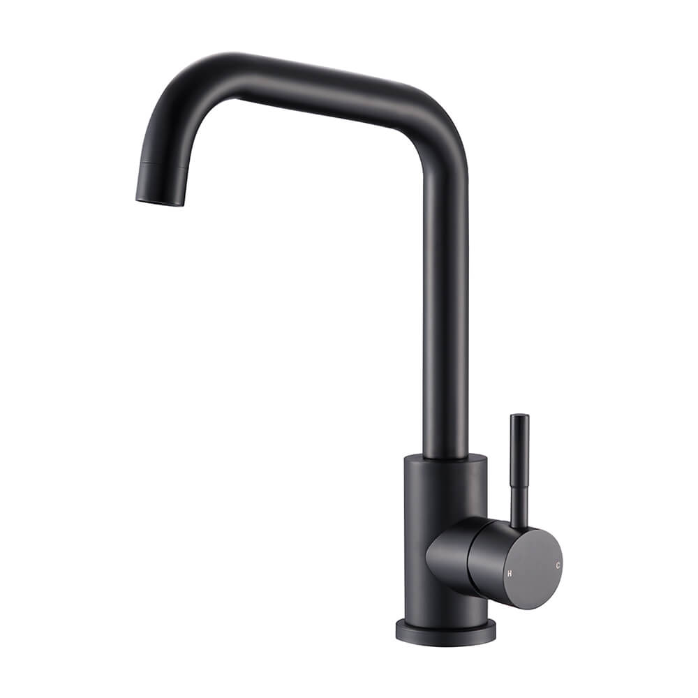 AURORA Salina Single Lever Square Neck Tap - Matt Black