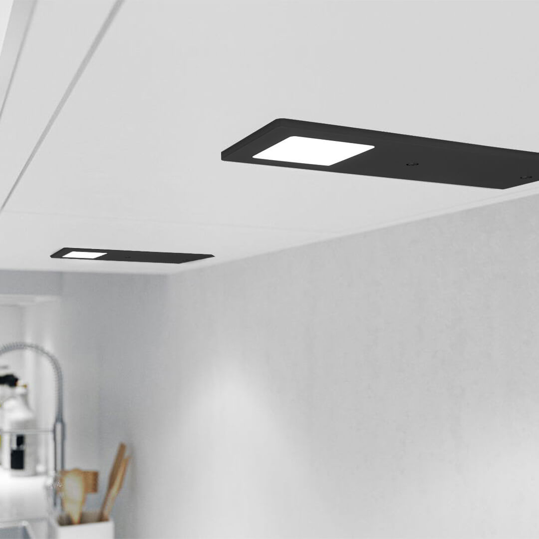 AURORA Slim Rectangle Light Kit - Matt Black - Extra Light