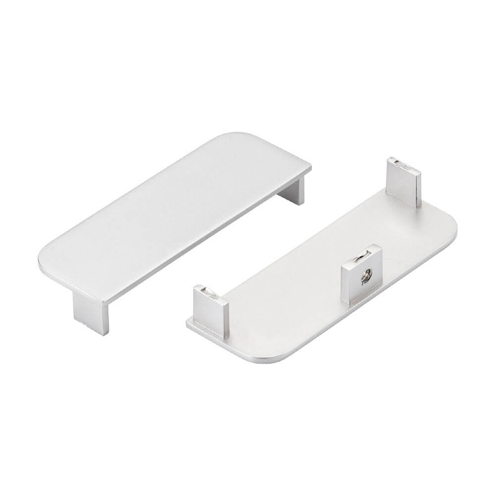 Gola Stock - Mid Profile End Plate for True Handleless - Brushed Silver - Qty 20