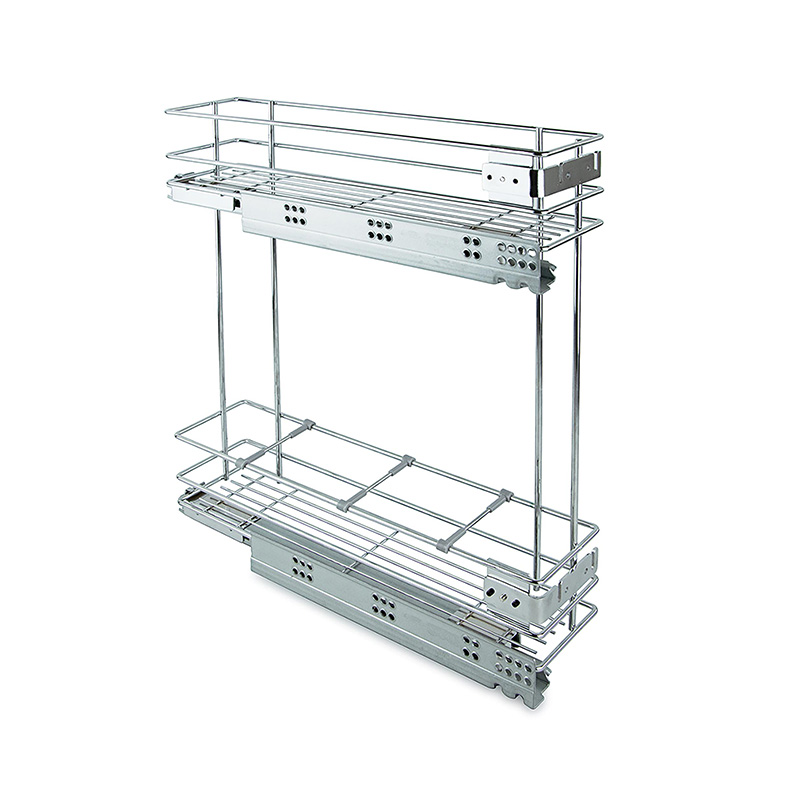 BK Stock - 150mm Base Pull Out Storage Basket - Soft Close - Chrome