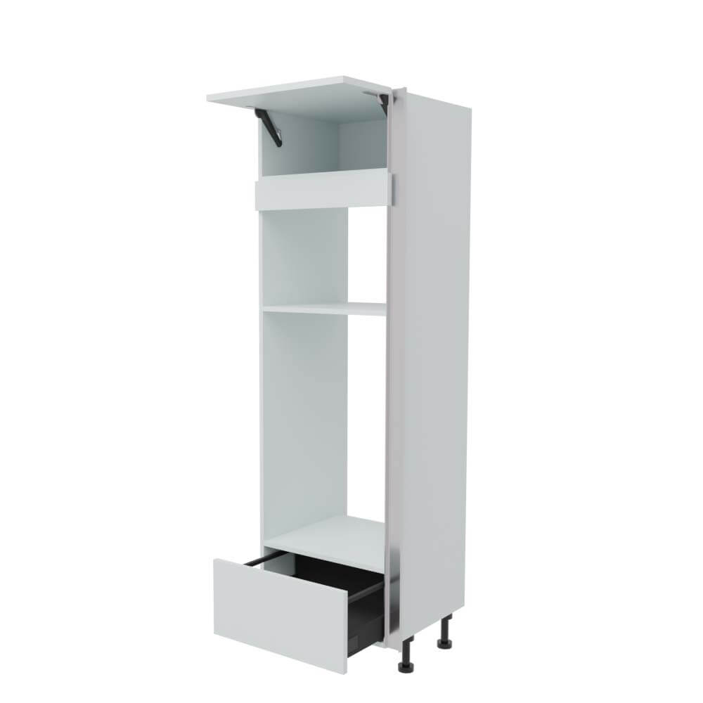 600mm True Handleless Double Oven & Mic Housing with 1 x Drawer - LH Hinge (Medium)