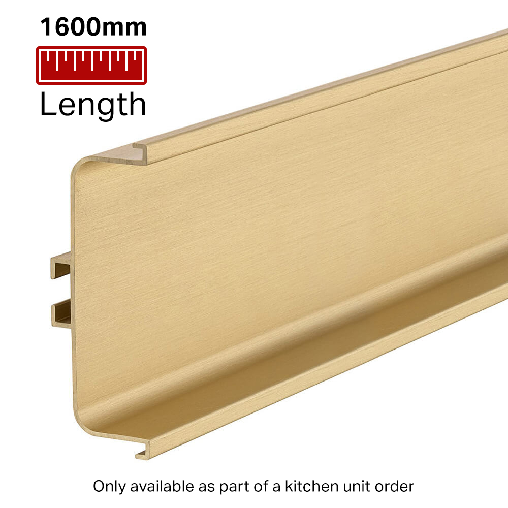 Mid Profile for True Handleless - 1600mm Length - Brushed Brass