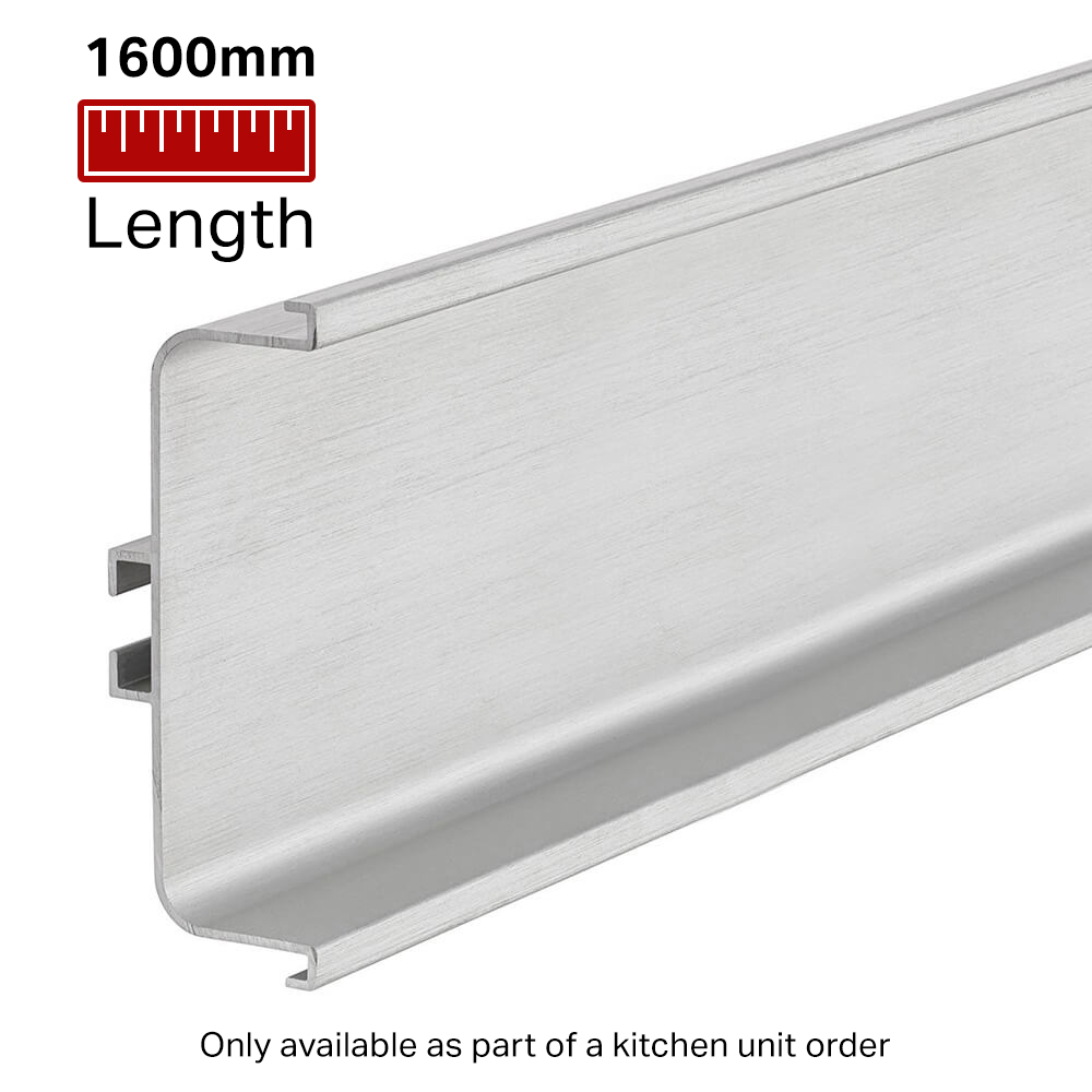 Mid Profile for True Handleless - 1600mm Length - Brushed Silver