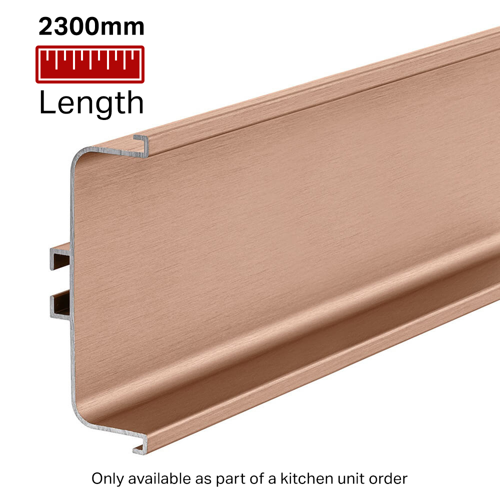 Mid Profile for True Handleless - 2300mm Length - Brushed Copper