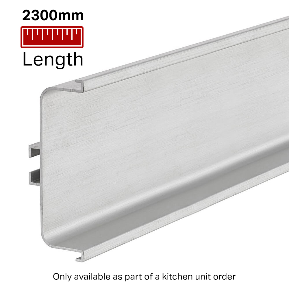 Mid Profile for True Handleless - 2300mm Length - Brushed Silver